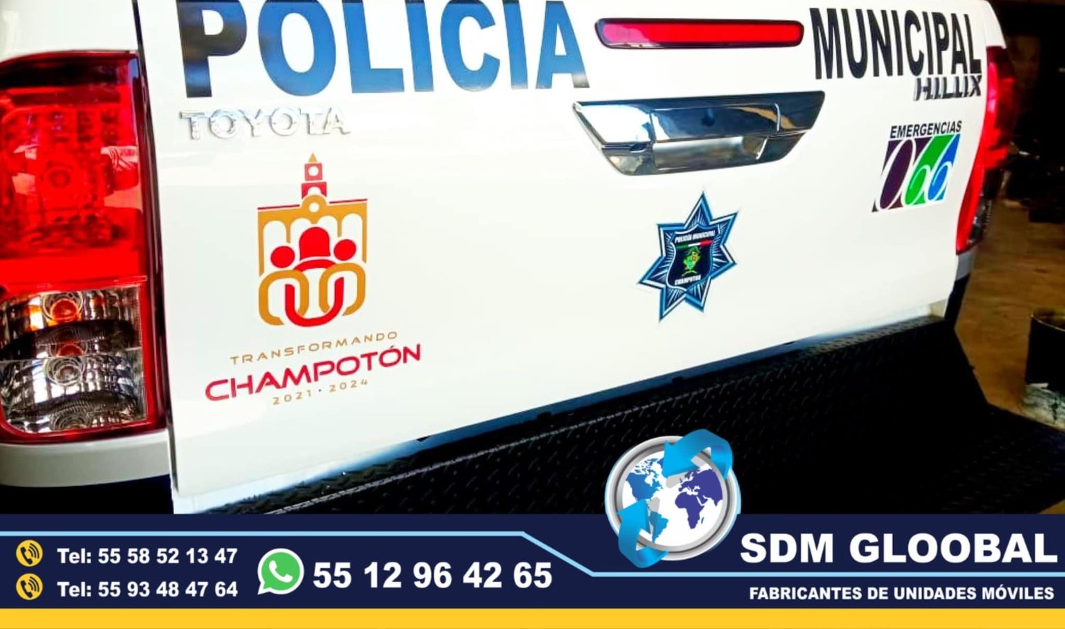 Balizamiento o rotulacion de patrullas equipadas de acuerdo al manual de identidad en Mexico<br>