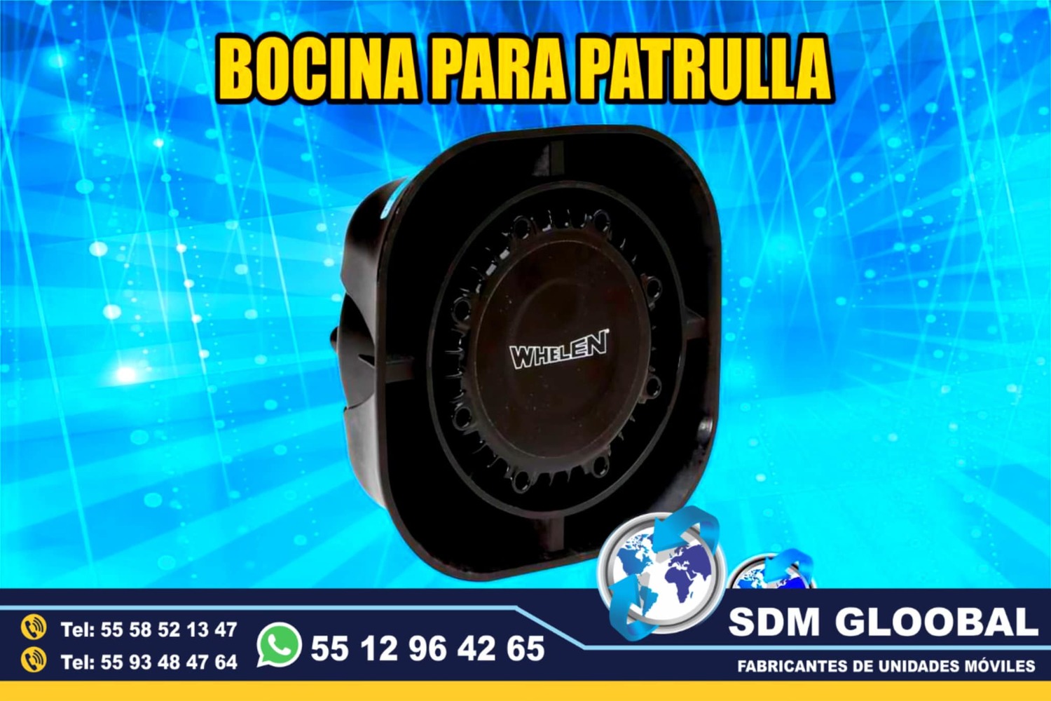  Bocina y equipo acustico para patrullas Marca WHELEN 