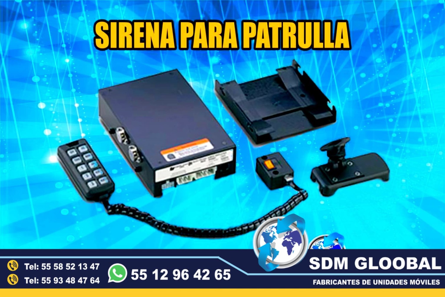 Sirena y equipo para patrullas MARCA Epcom 