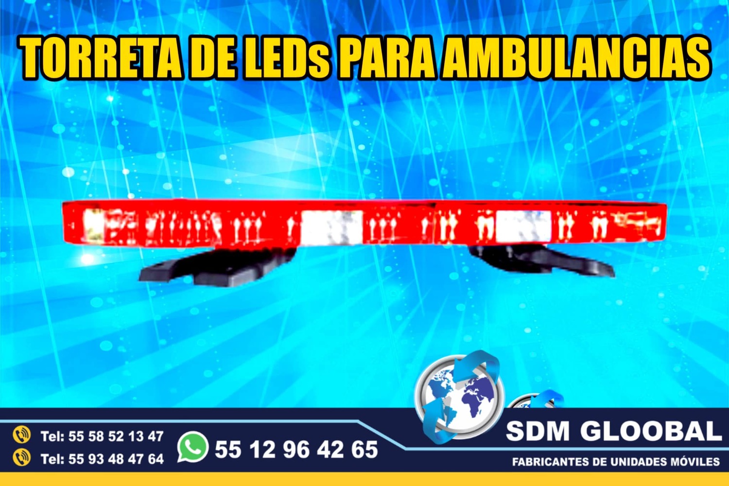 Venta de Torreta de Leds para patrullas color rojo Epcom 