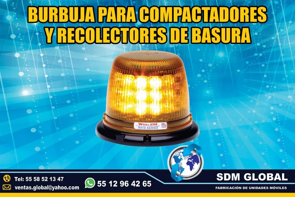 Venta de Mini Torreta color ambar auxiliar para compactadores recolectores de basura <br>
