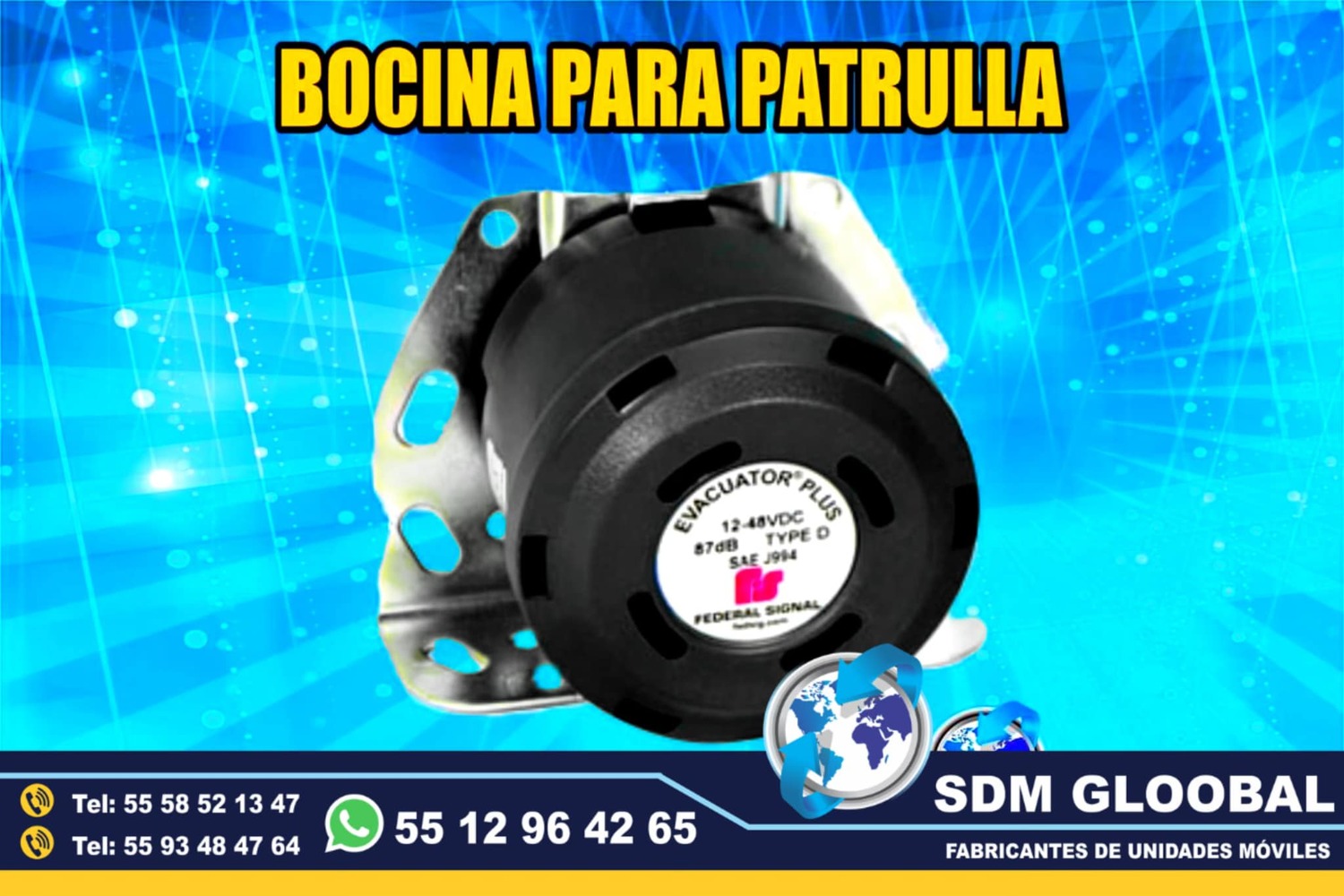 Bocina y equipo acustico para patrullas Marca Federal Signal 