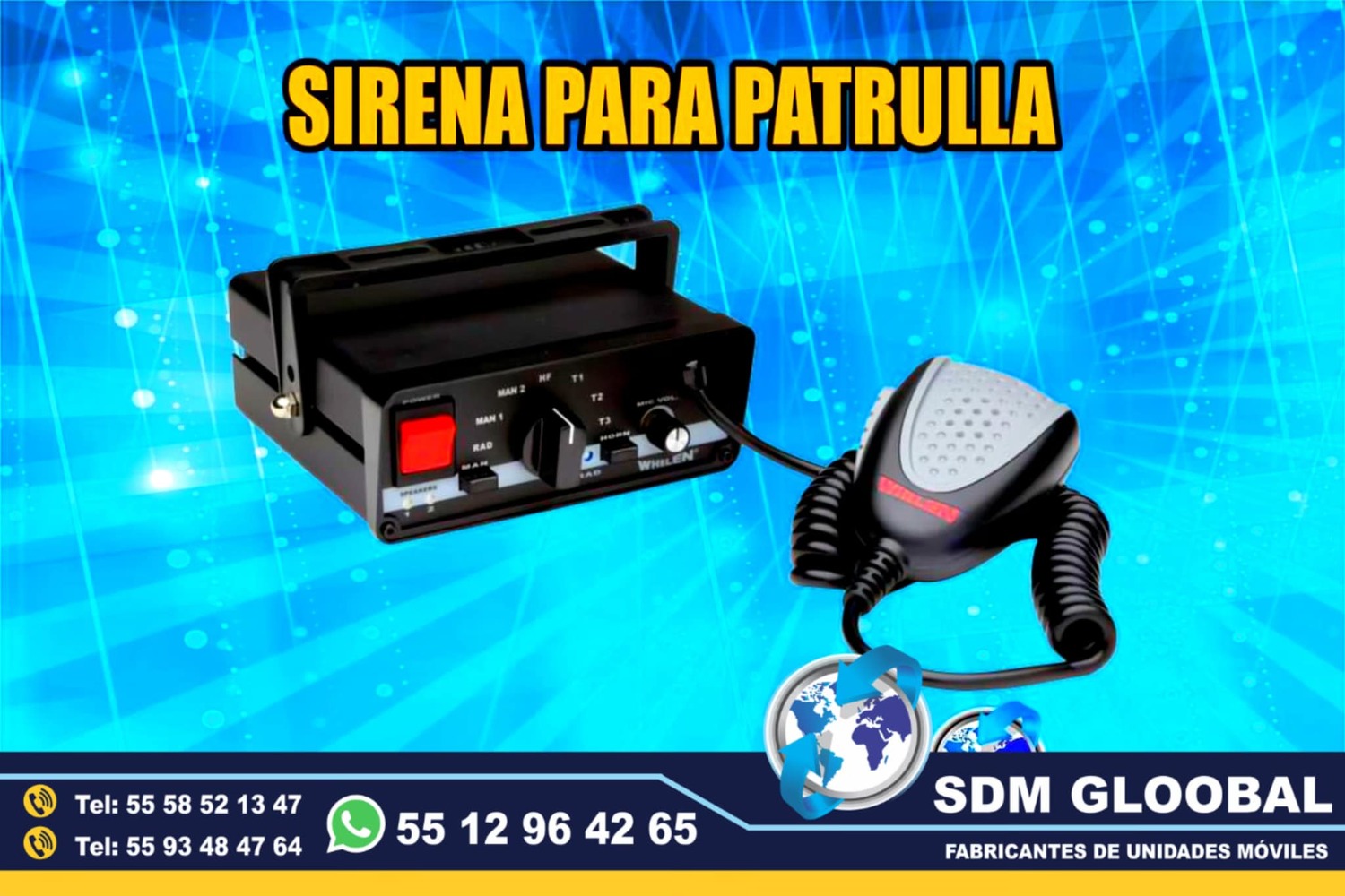 Sirena y equipo para patrullas MARCA WHELEN 