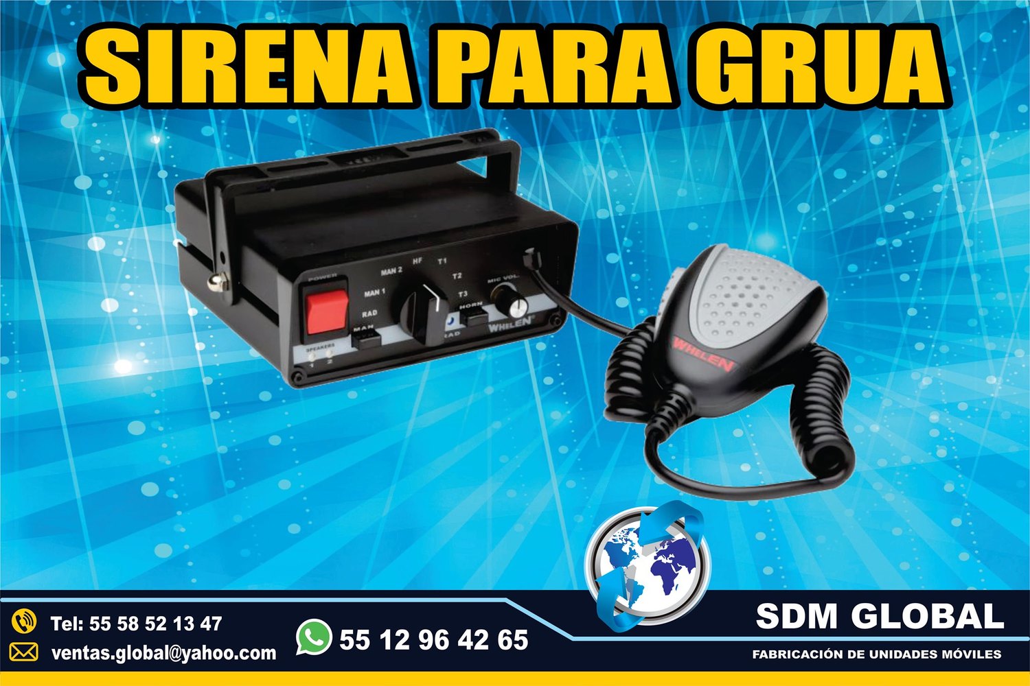 VENTA DE SIRENA MARCA WHELEN para gruas de plataforma<br>