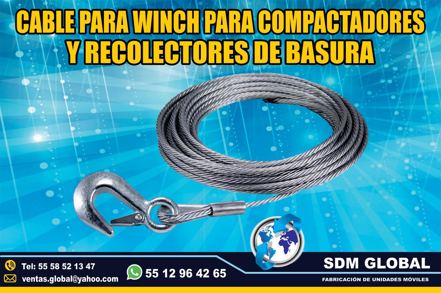 Venta de Cable para winch para compactadores recolectores de basura<br>